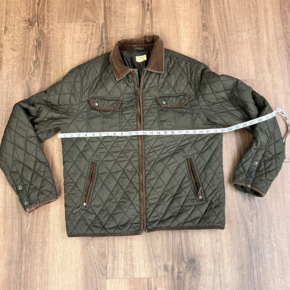 Tre Vero Vintage Diamond Quilted Military Barn Jacket Sz L - Picture 7 of 12